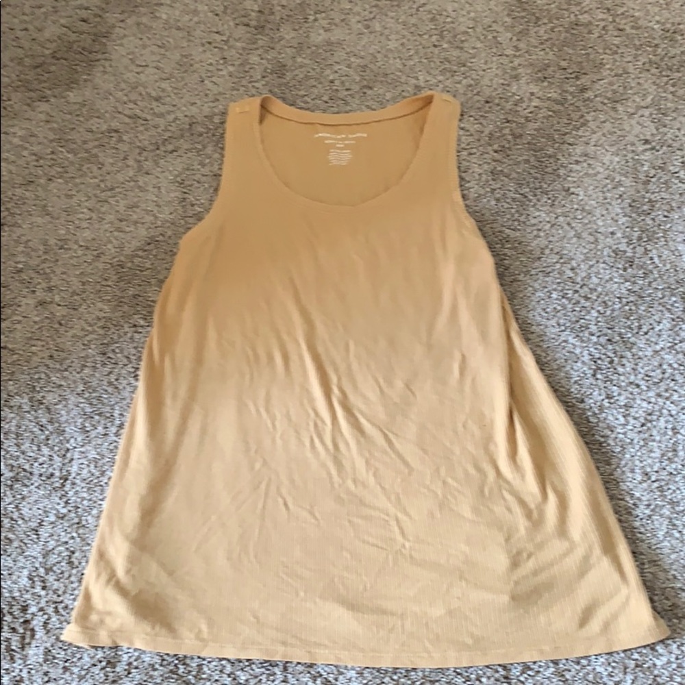 A yellow striped tank top